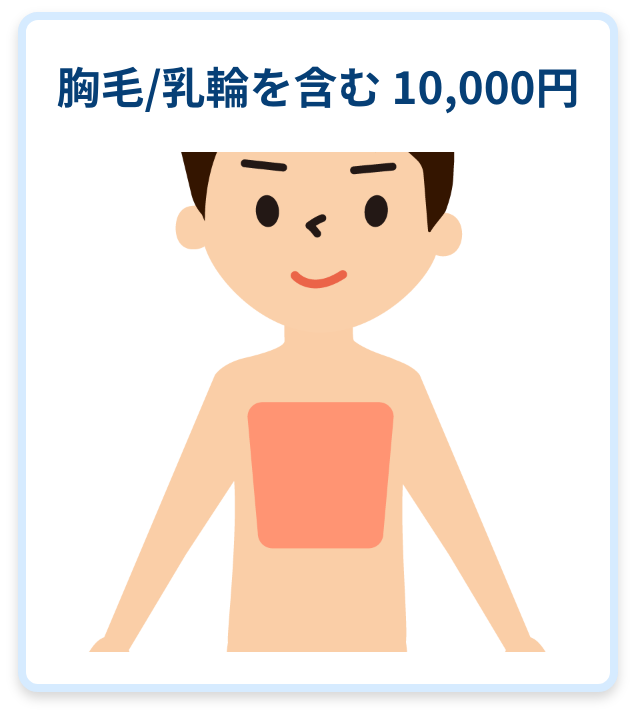 胸部・腹部 / 胸毛/乳輪を含む 5,000円